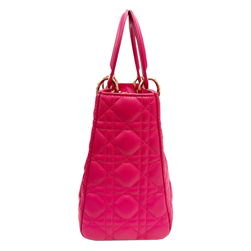 Dior Bag Pink Lady Lambskin Shoulder Handbag Cannage